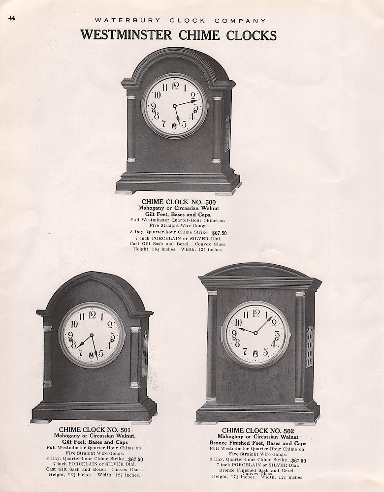 1914 - 1915 Waterbury Clock Catalog > 44. 1914 - 1915 Waterbury Clock Catalog; page 44