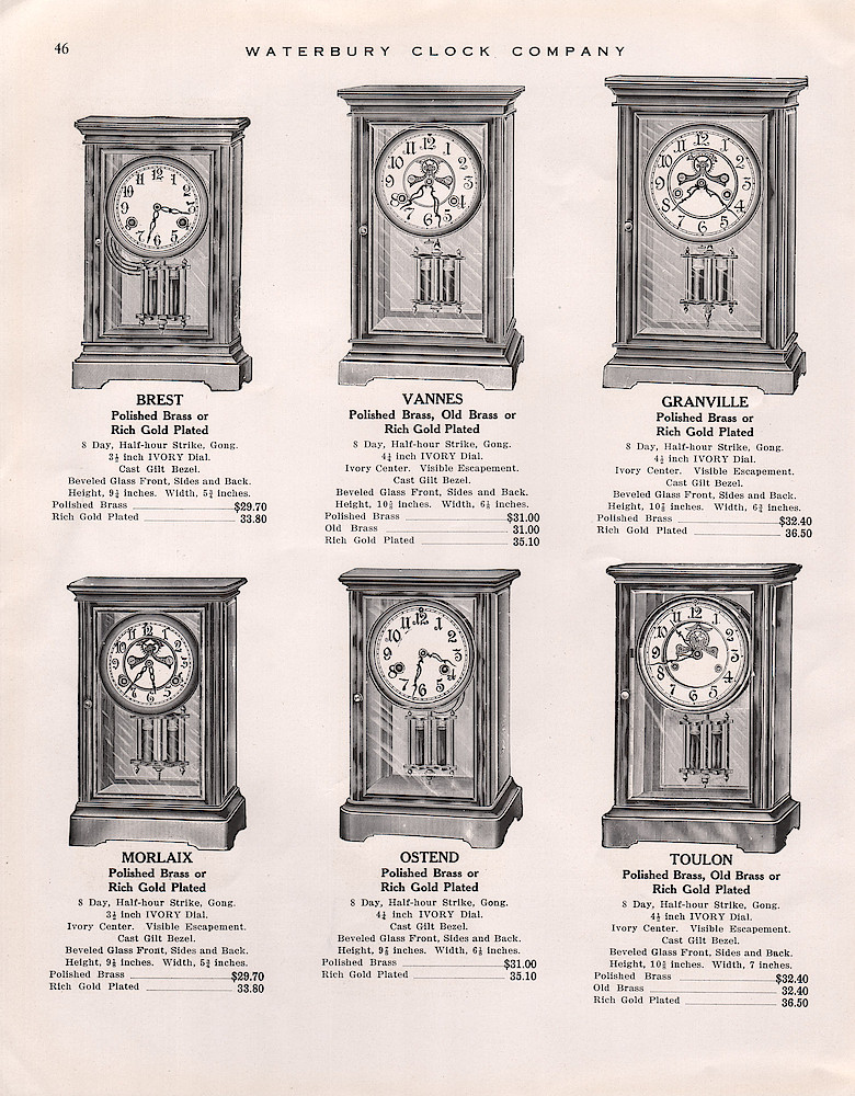 1914 - 1915 Waterbury Clock Catalog > 46. 1914 - 1915 Waterbury Clock Catalog; page 46