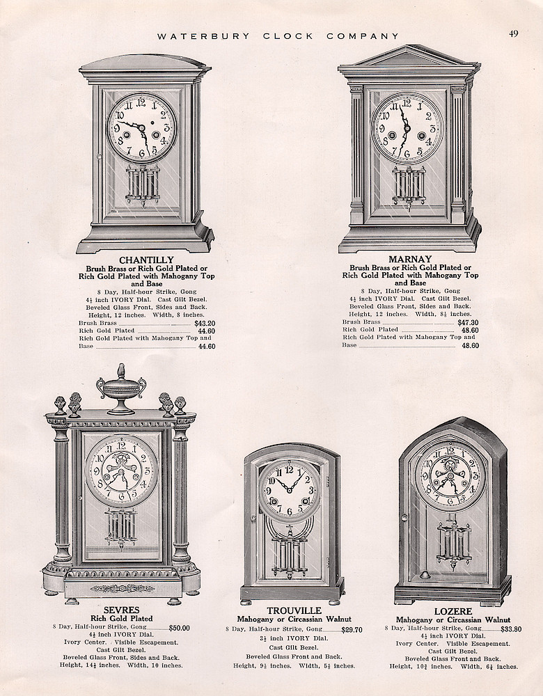 1914 - 1915 Waterbury Clock Catalog > 49. 1914 - 1915 Waterbury Clock Catalog; page 49