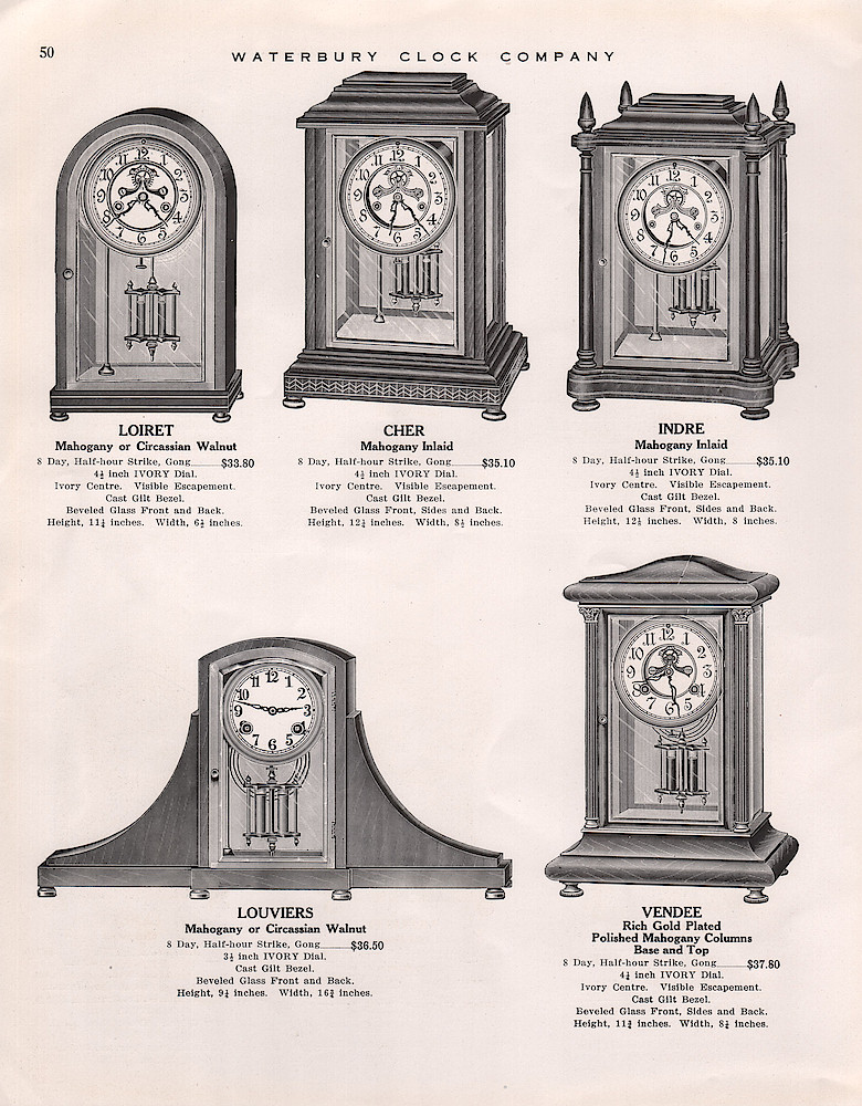 1914 - 1915 Waterbury Clock Catalog > 50. 1914 - 1915 Waterbury Clock Catalog; page 50