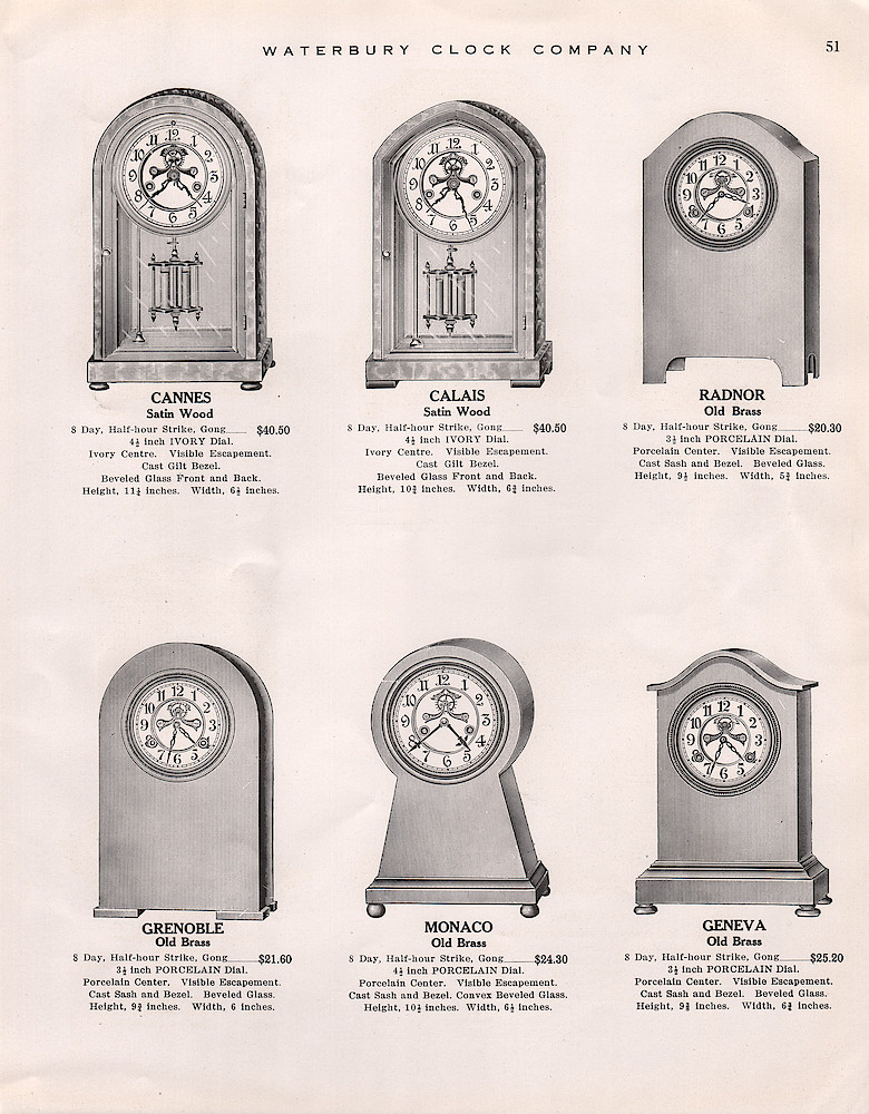 1914 - 1915 Waterbury Clock Catalog > 51. 1914 - 1915 Waterbury Clock Catalog; page 51