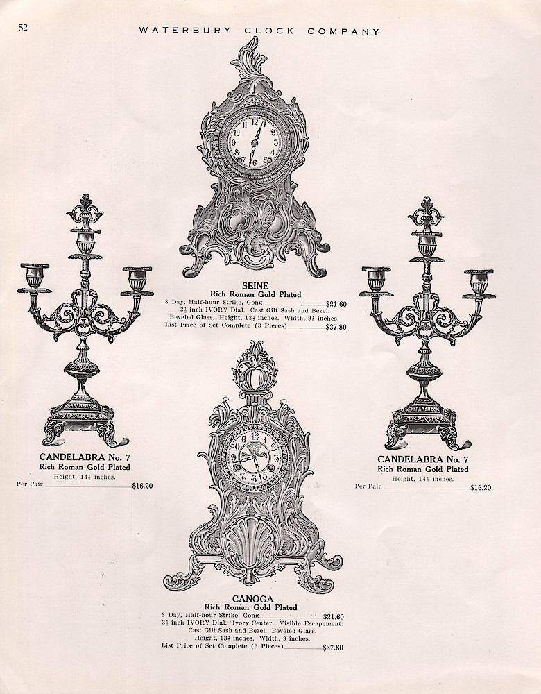 1914 - 1915 Waterbury Clock Catalog > 52. 1914 - 1915 Waterbury Clock Catalog; page 52