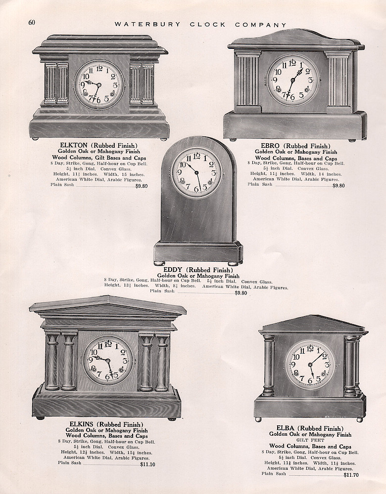 1914 - 1915 Waterbury Clock Catalog > 60. 1914 - 1915 Waterbury Clock Catalog; page 60