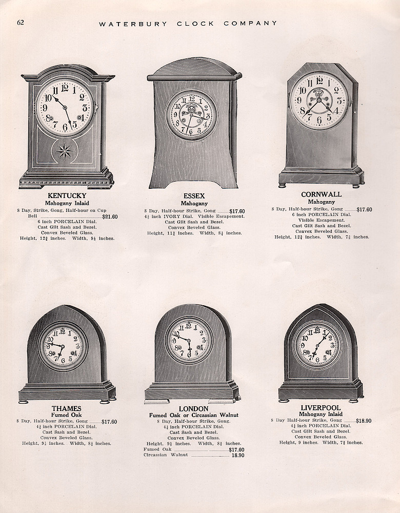 1914 - 1915 Waterbury Clock Catalog > 62. 1914 - 1915 Waterbury Clock Catalog; page 62