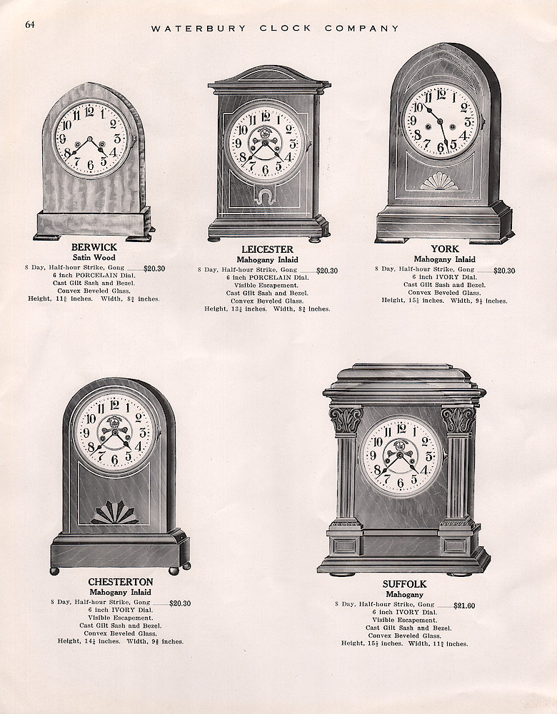 1914 - 1915 Waterbury Clock Catalog > 64. 1914 - 1915 Waterbury Clock Catalog; page 64