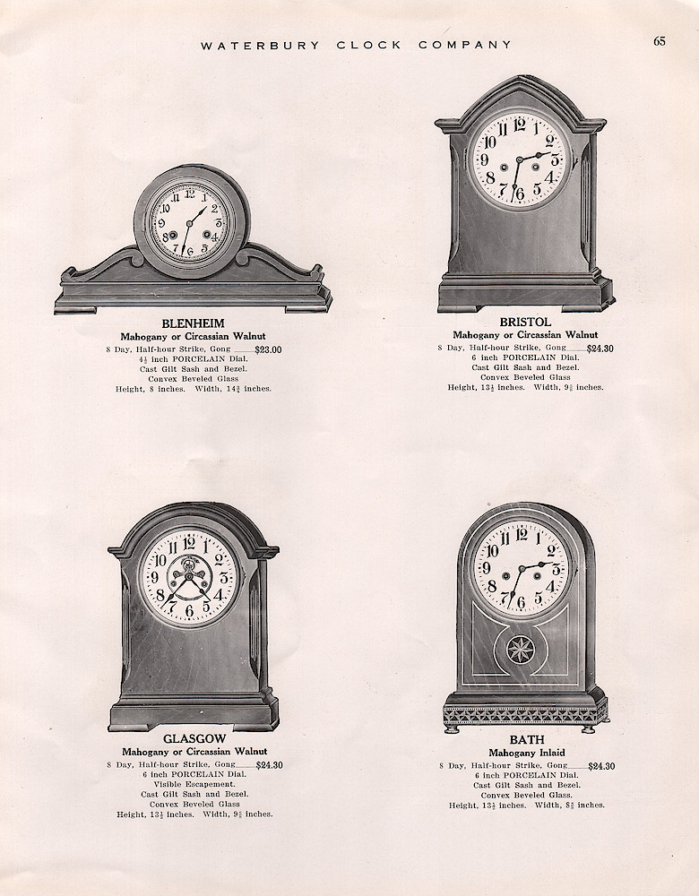 1914 - 1915 Waterbury Clock Catalog > 65. 1914 - 1915 Waterbury Clock Catalog; page 65