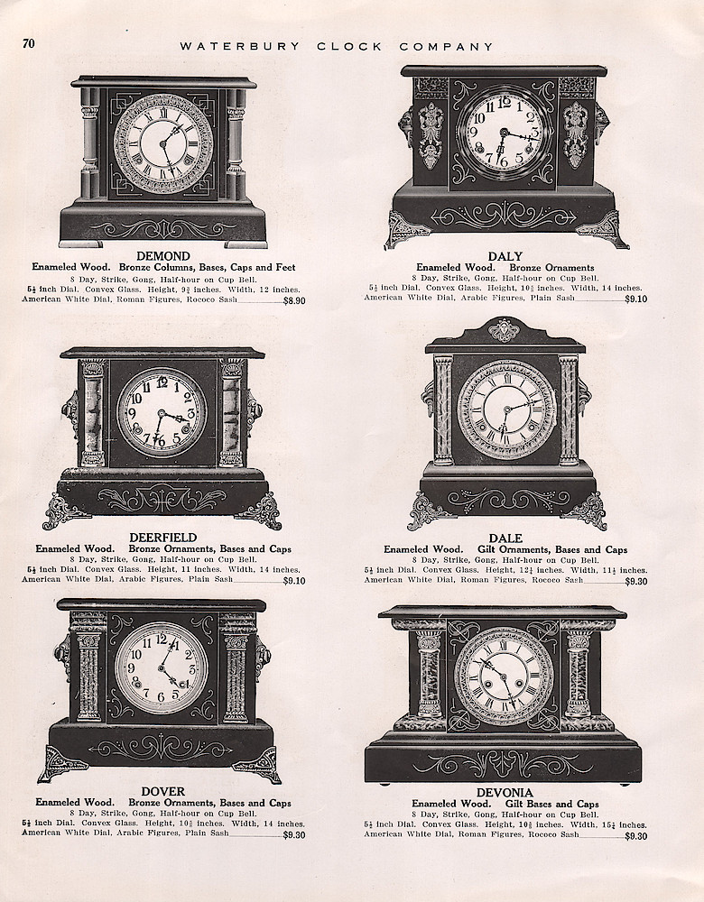 1914 - 1915 Waterbury Clock Catalog > 70. 1914 - 1915 Waterbury Clock Catalog; page 70