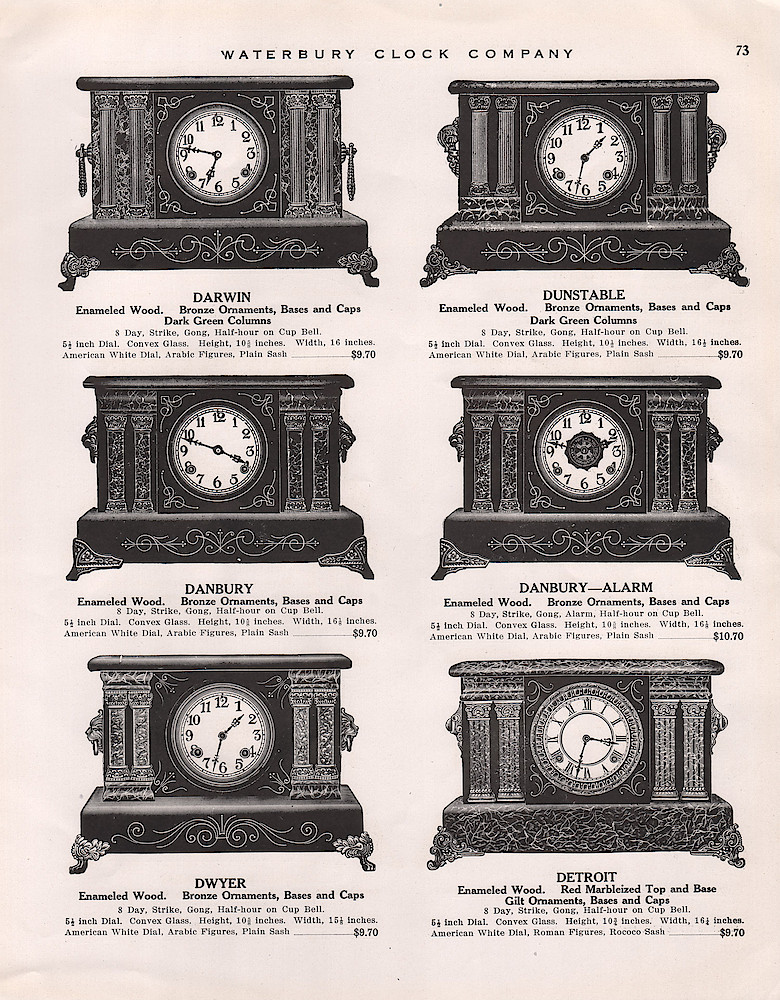 1914 - 1915 Waterbury Clock Catalog > 73. 1914 - 1915 Waterbury Clock Catalog; page 73
