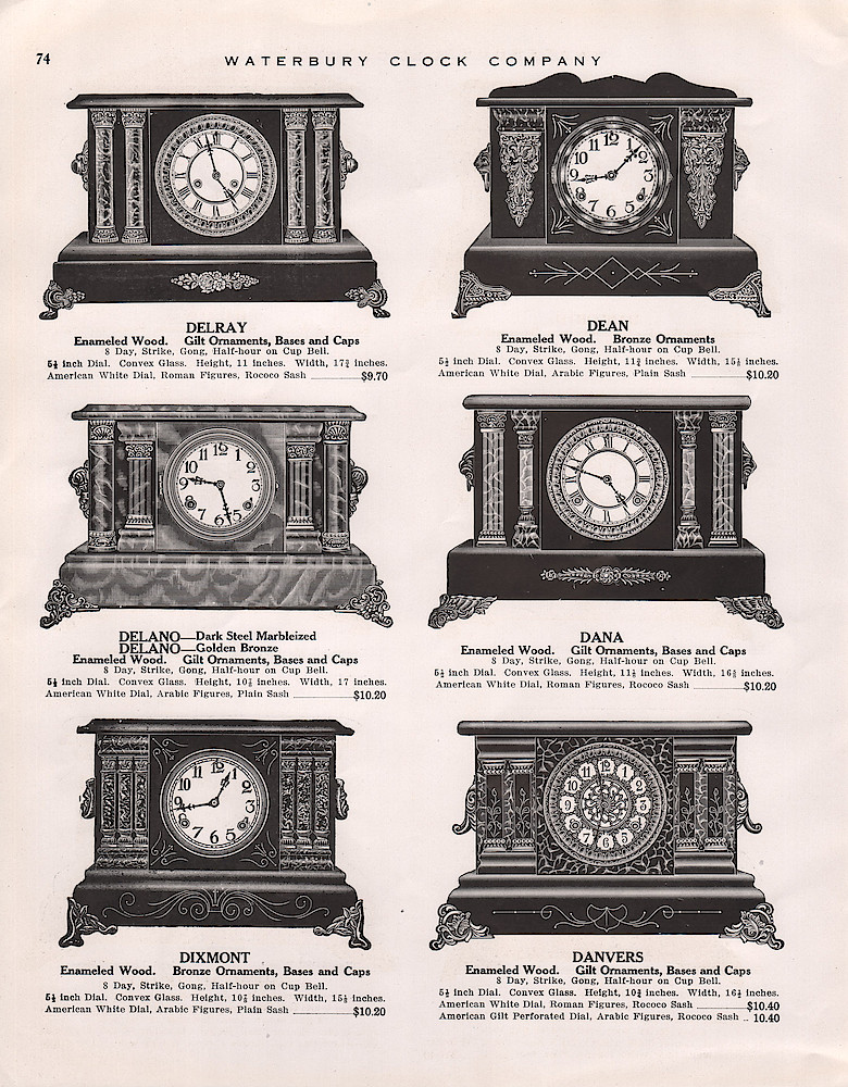 1914 - 1915 Waterbury Clock Catalog > 74. 1914 - 1915 Waterbury Clock Catalog; page 74