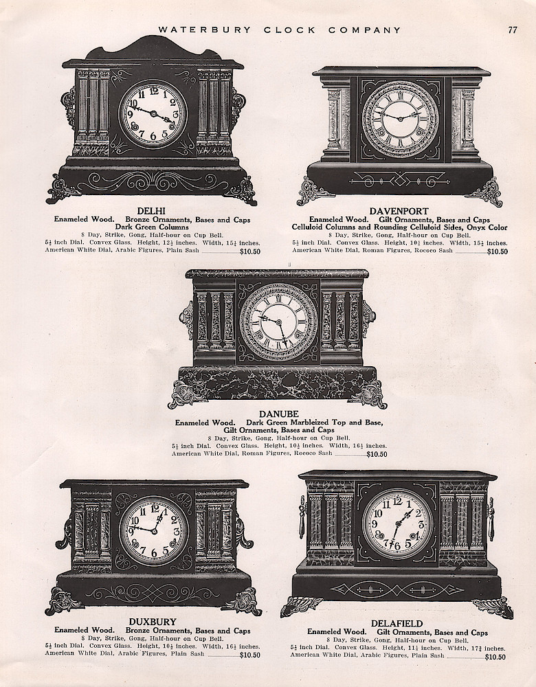 1914 - 1915 Waterbury Clock Catalog > 77. 1914 - 1915 Waterbury Clock Catalog; page 77