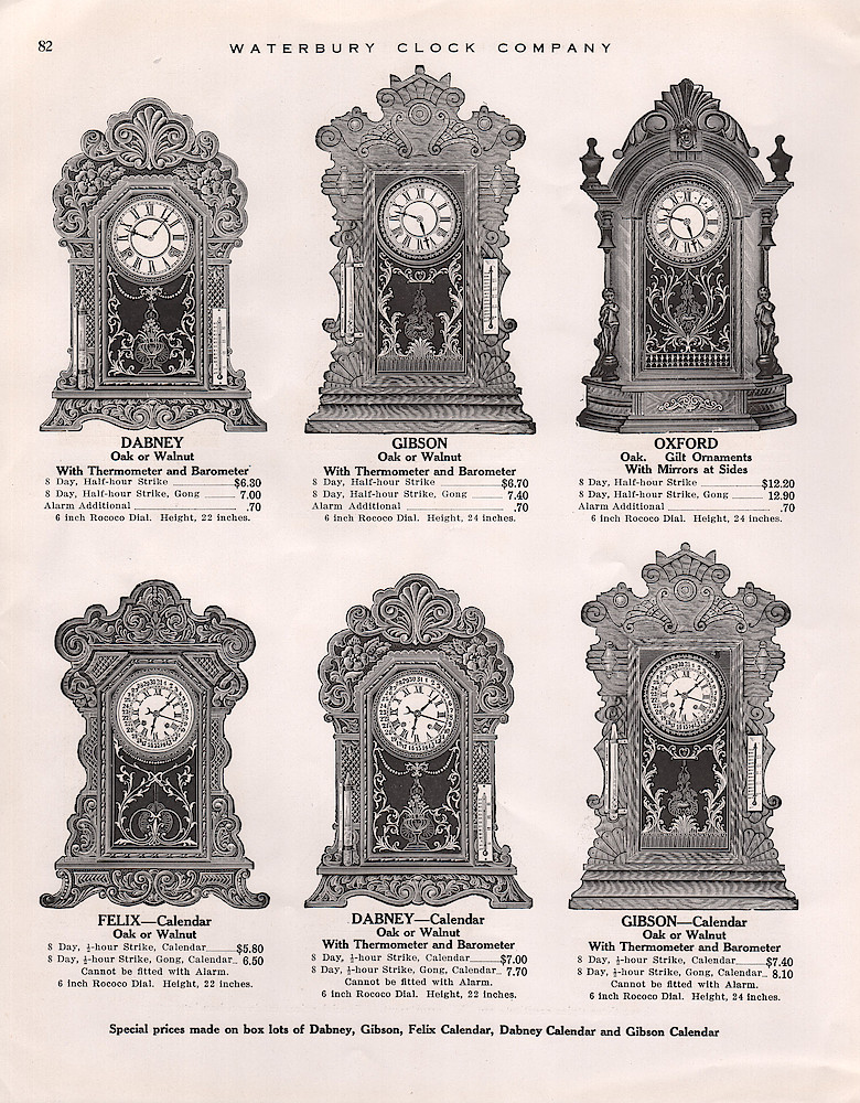 1914 - 1915 Waterbury Clock Catalog > 82. 1914 - 1915 Waterbury Clock Catalog; page 82