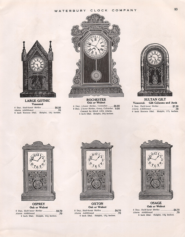 1914 - 1915 Waterbury Clock Catalog > 83. 1914 - 1915 Waterbury Clock Catalog; page 83