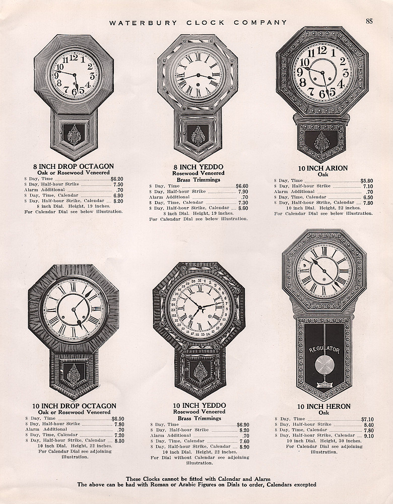 1914 - 1915 Waterbury Clock Catalog > 85. 1914 - 1915 Waterbury Clock Catalog; page 85