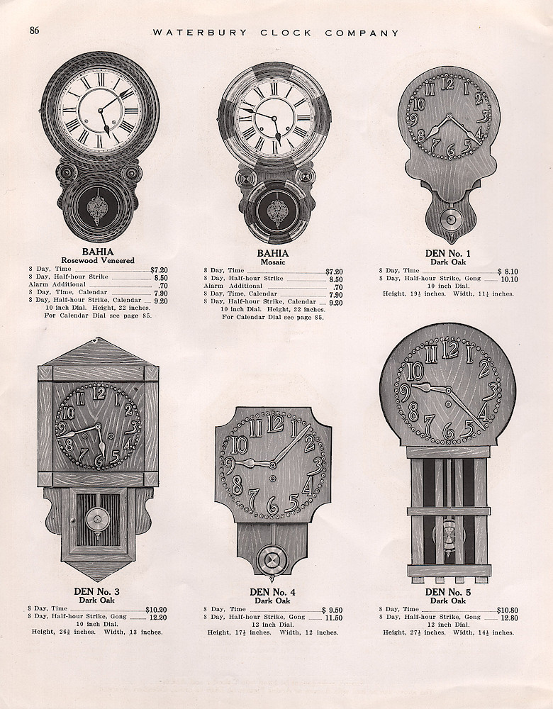 1914 - 1915 Waterbury Clock Catalog > 86. 1914 - 1915 Waterbury Clock Catalog; page 86
