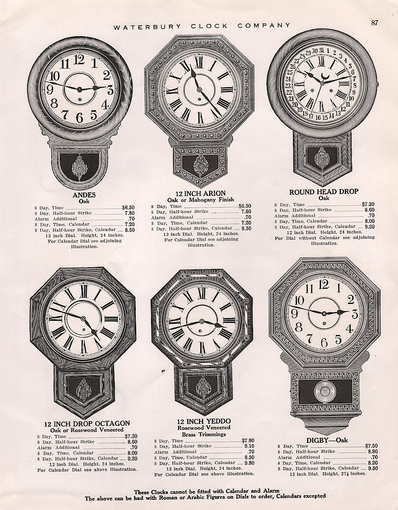1914 - 1915 Waterbury Clock Catalog > 87. 1914 - 1915 Waterbury Clock Catalog; page 87
