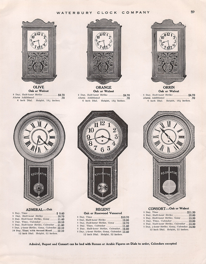 1914 - 1915 Waterbury Clock Catalog > 89. 1914 - 1915 Waterbury Clock Catalog; page 89