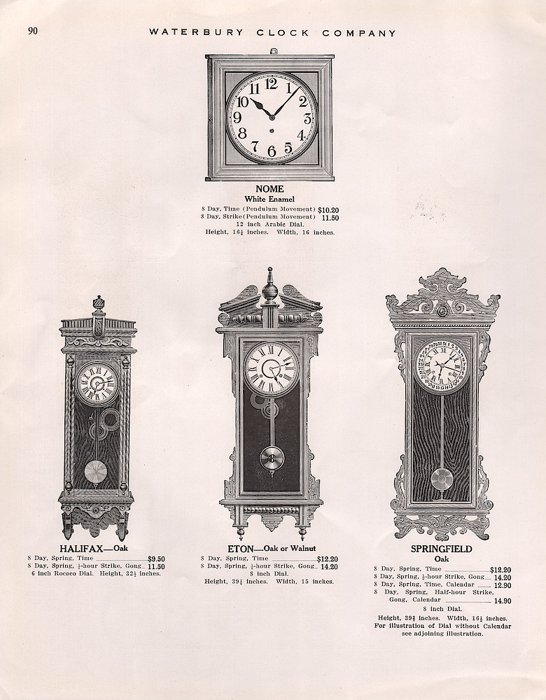 1914 - 1915 Waterbury Clock Catalog > 90. 1914 - 1915 Waterbury Clock Catalog; page 90