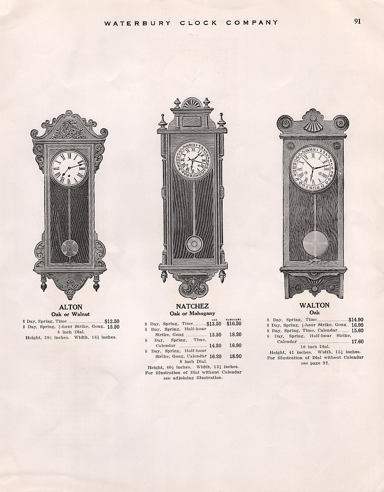 1914 - 1915 Waterbury Clock Catalog > 91. 1914 - 1915 Waterbury Clock Catalog; page 91