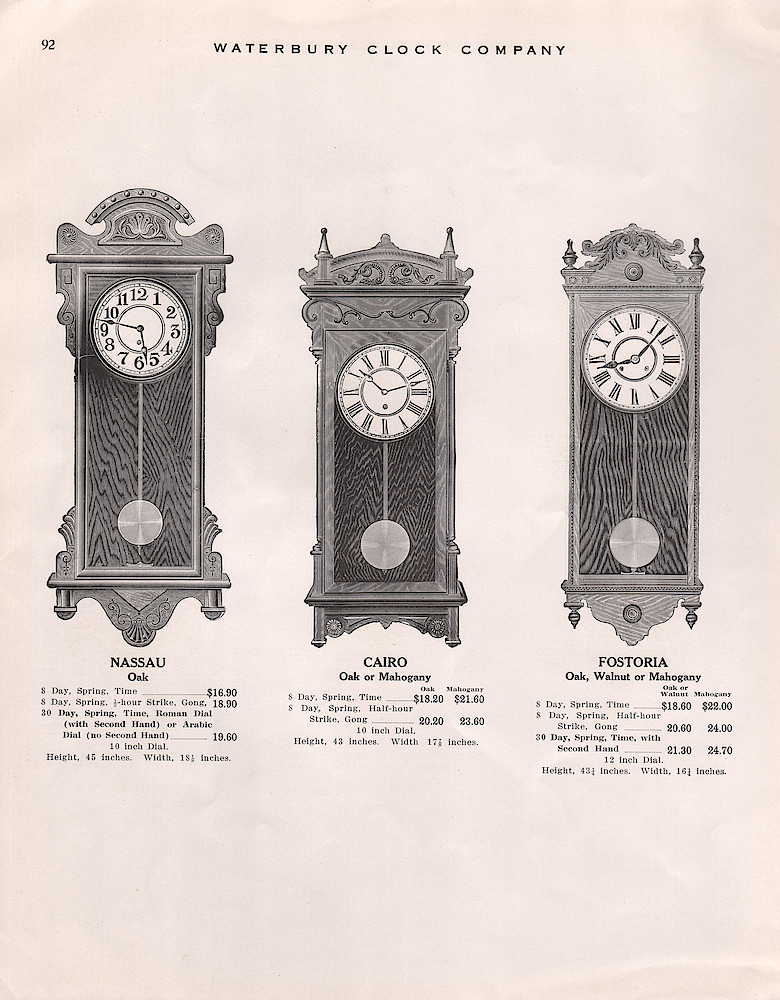 1914 - 1915 Waterbury Clock Catalog > 92. 1914 - 1915 Waterbury Clock Catalog; page 92