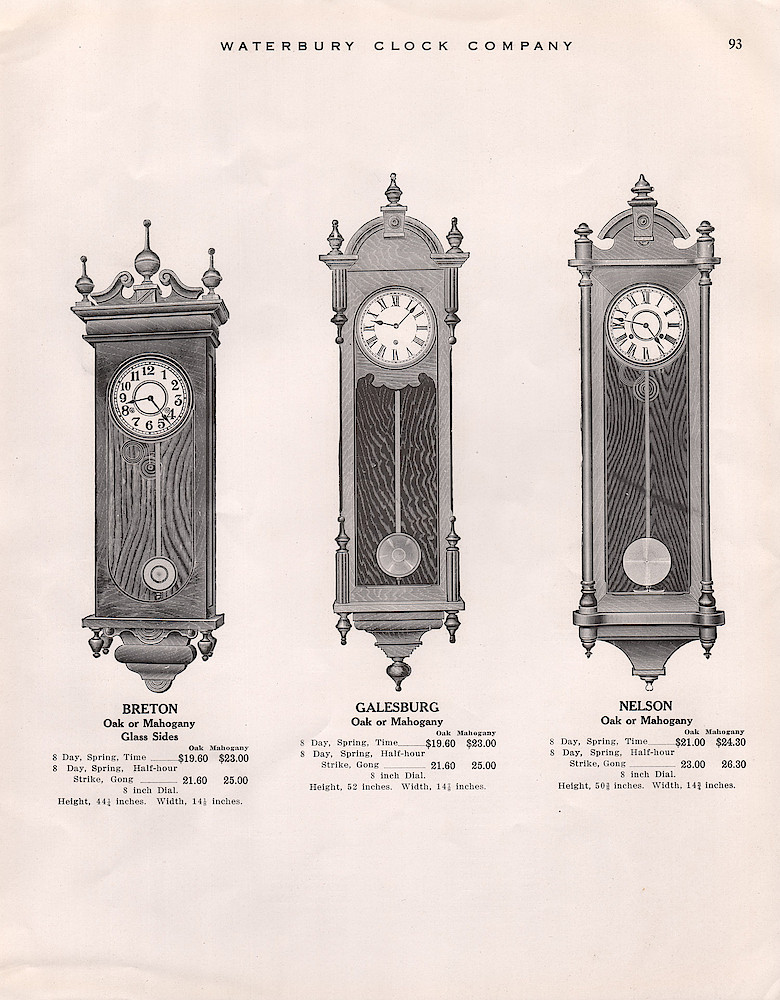 1914 - 1915 Waterbury Clock Catalog > 93. 1914 - 1915 Waterbury Clock Catalog; page 93