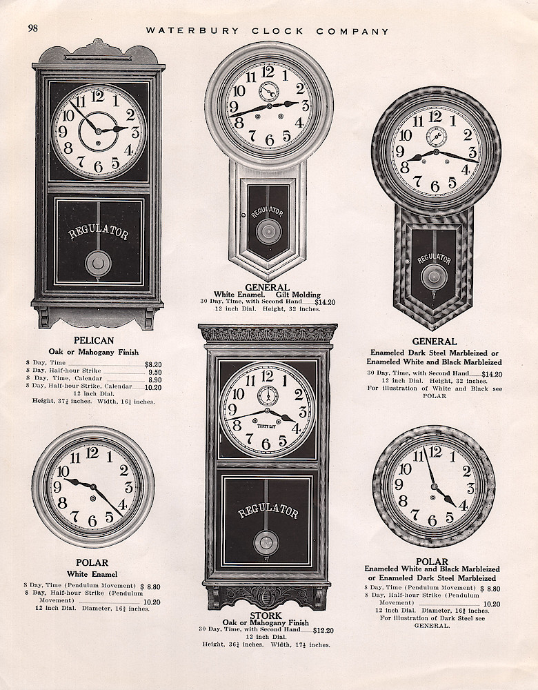 1914 - 1915 Waterbury Clock Catalog > 98. 1914 - 1915 Waterbury Clock Catalog; page 98