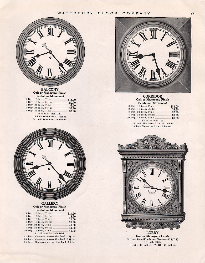 1914 - 1915 Waterbury Clock Catalog > 99. 1914 - 1915 Waterbury Clock Catalog; page 99