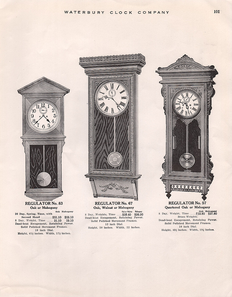 1914 - 1915 Waterbury Clock Catalog > 101. 1914 - 1915 Waterbury Clock Catalog; page 101