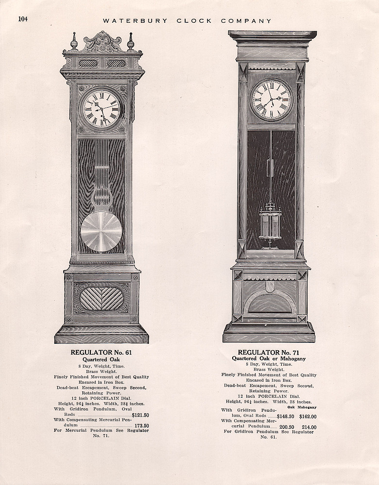 1914 - 1915 Waterbury Clock Catalog > 104. 1914 - 1915 Waterbury Clock Catalog; page 104
