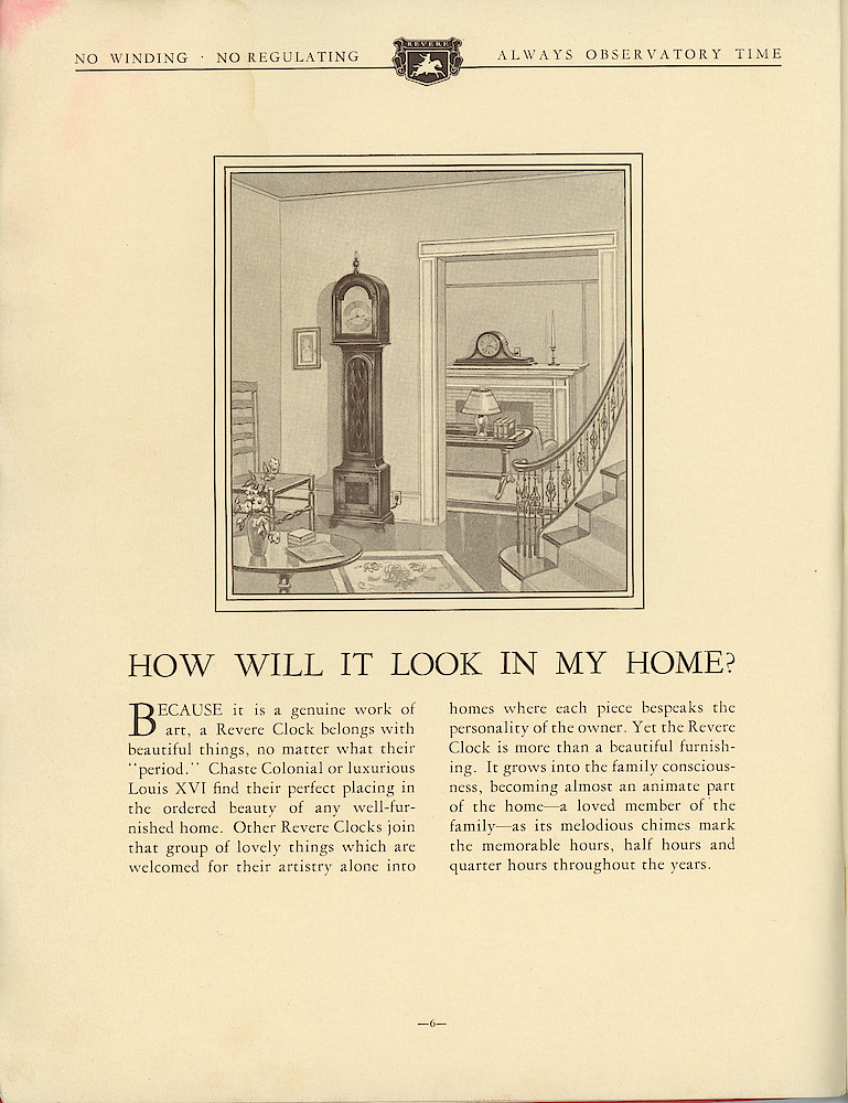 1930 Revere Clocks Catalog > 6. 1930 Revere Clocks Catalog; page 6