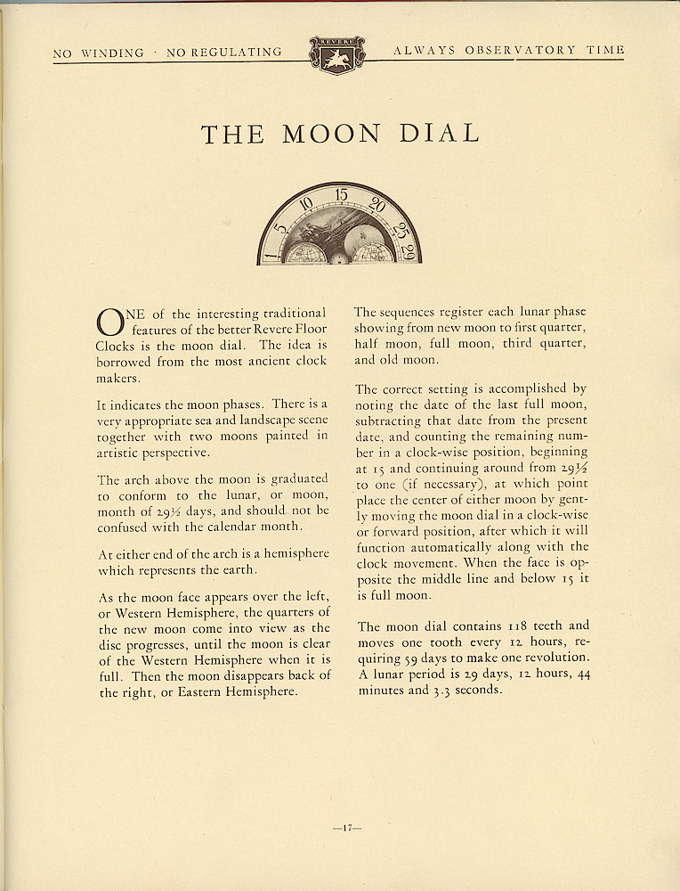 1930 Revere Clocks Catalog > 17. 1930 Revere Clocks Catalog; page 17