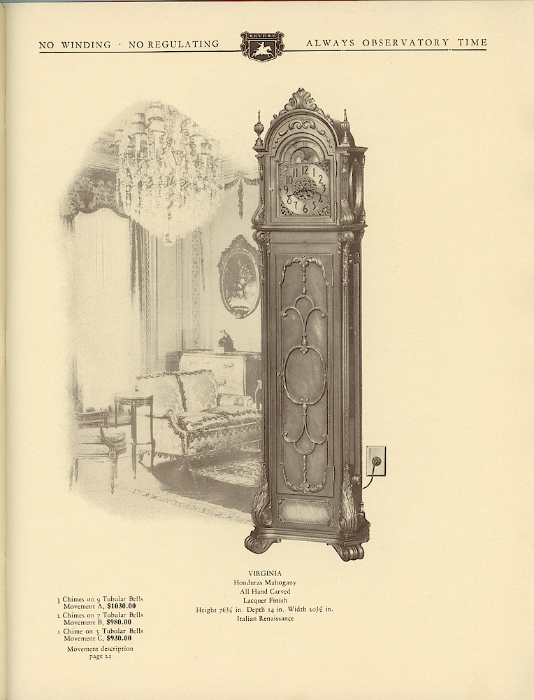 1930 Revere Clocks Catalog > 25. 1930 Revere Clocks Catalog; page 25