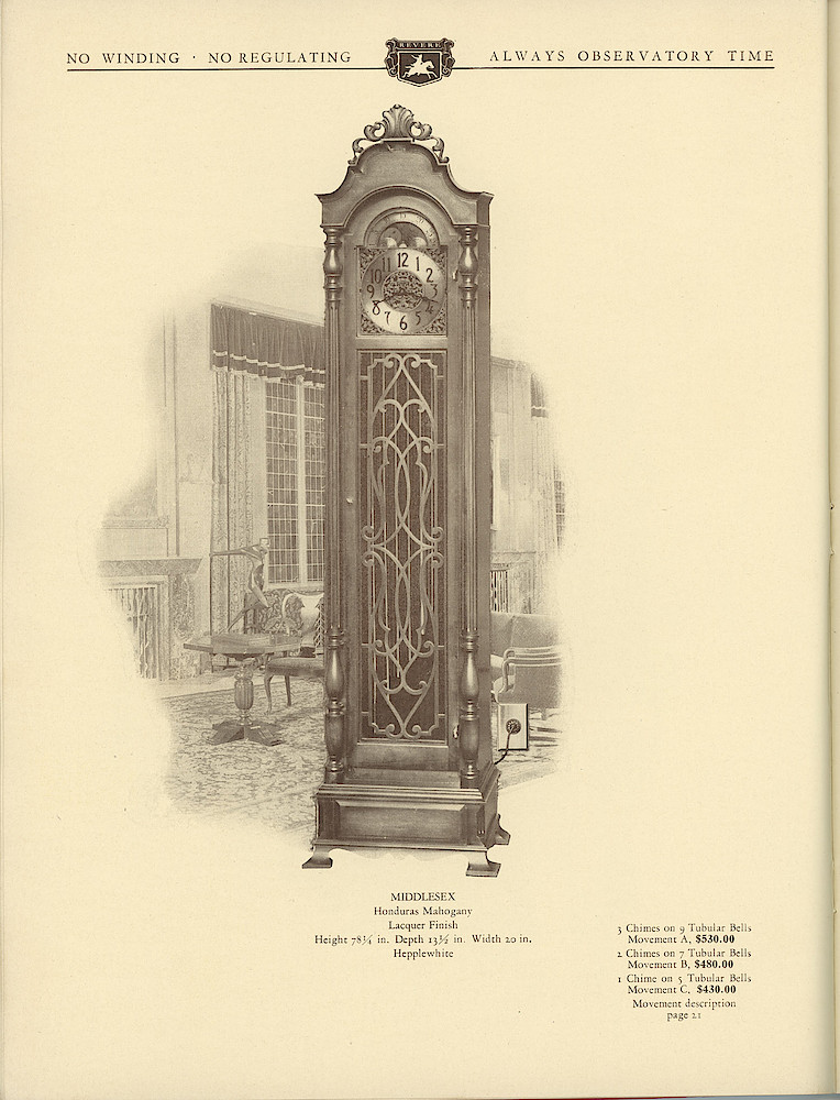1930 Revere Clocks Catalog > 40. 1930 Revere Clocks Catalog; page 40