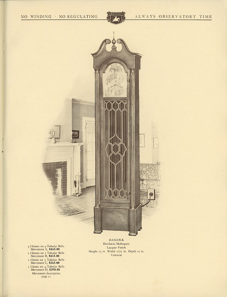 1930 Revere Clocks Catalog > 47. 1930 Revere Clocks Catalog; page 47