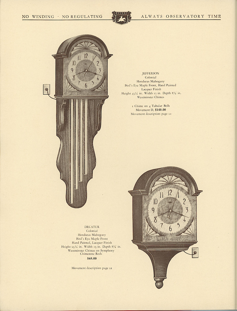 1930 Revere Clocks Catalog > 58. 1930 Revere Clocks Catalog; page 58