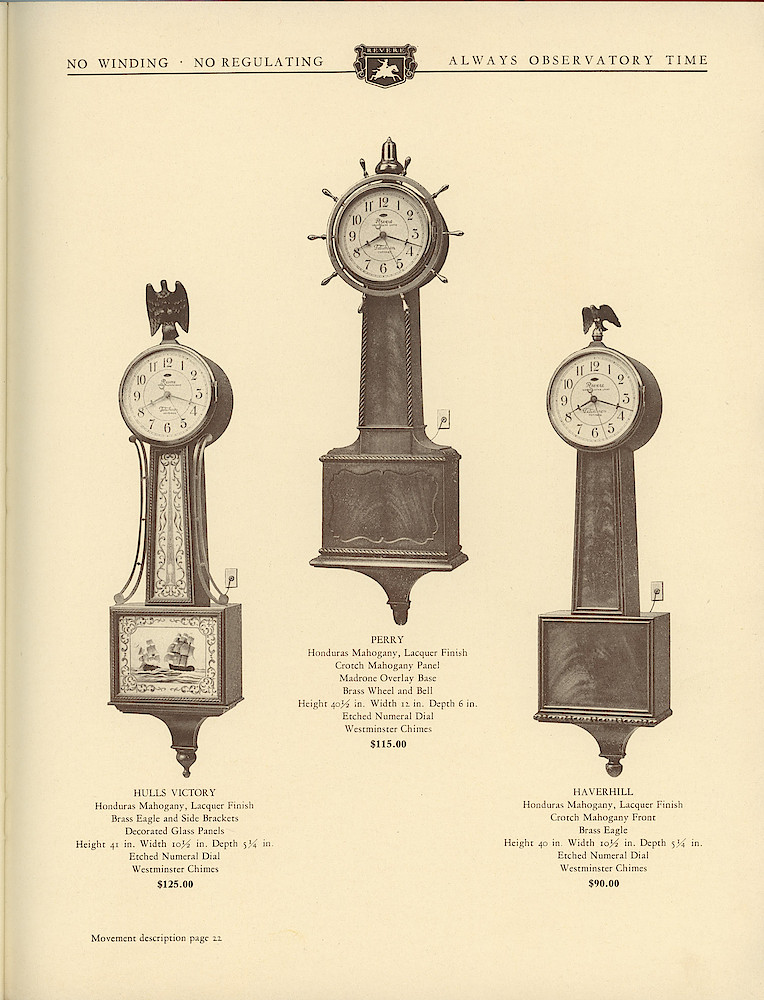 1930 Revere Clocks Catalog > 59. 1930 Revere Clocks Catalog; page 59