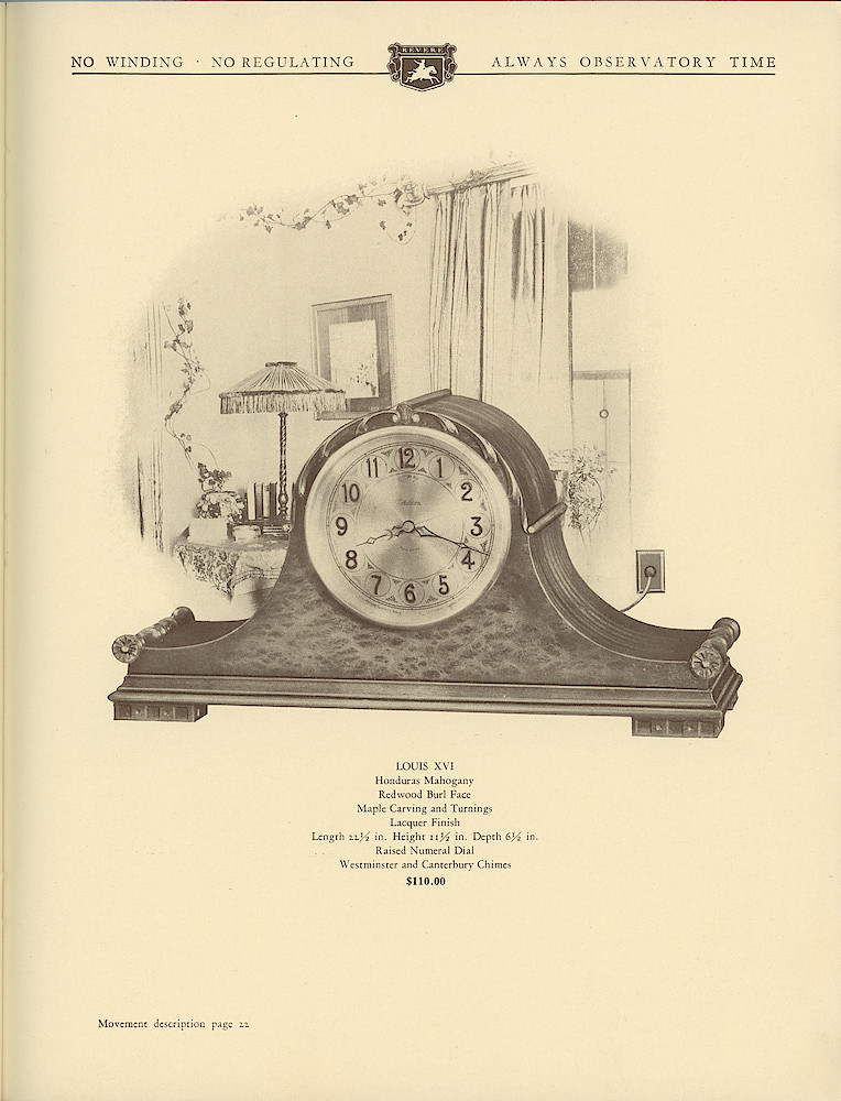 1930 Revere Clocks Catalog > 61. 1930 Revere Clocks Catalog; page 61