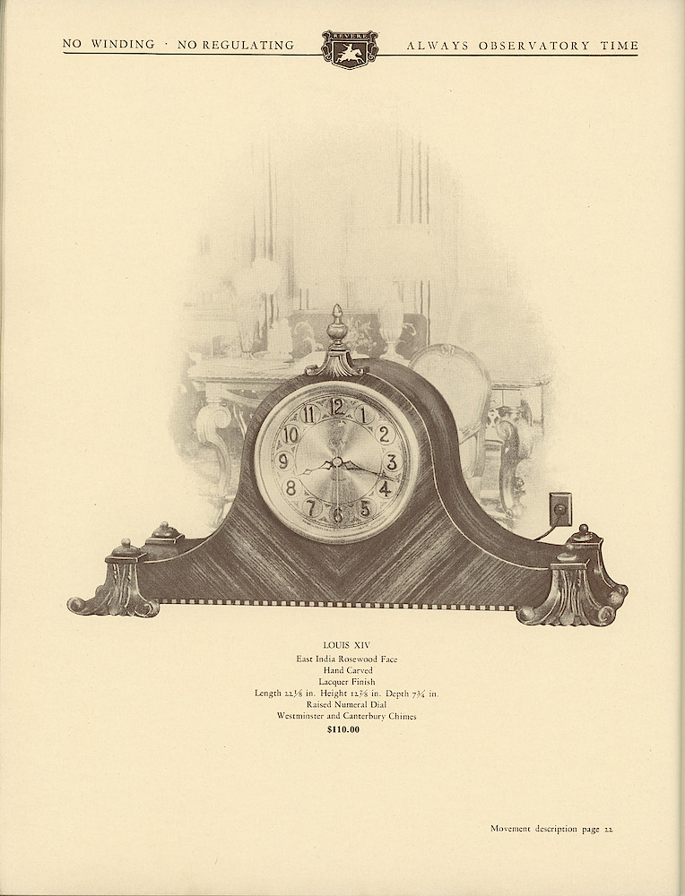 1930 Revere Clocks Catalog > 62. 1930 Revere Clocks Catalog; page 62