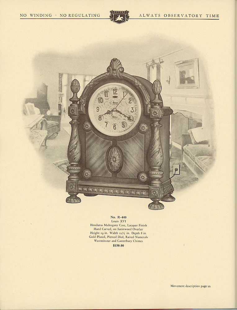 1930 Revere Clocks Catalog > 70. 1930 Revere Clocks Catalog; page 70