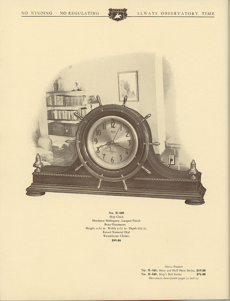 1930 Revere Clocks Catalog > 82. 1930 Revere Clocks Catalog; page 82