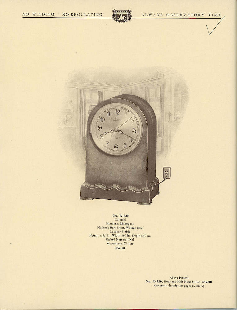 1930 Revere Clocks Catalog > 90. 1930 Revere Clocks Catalog; page 90