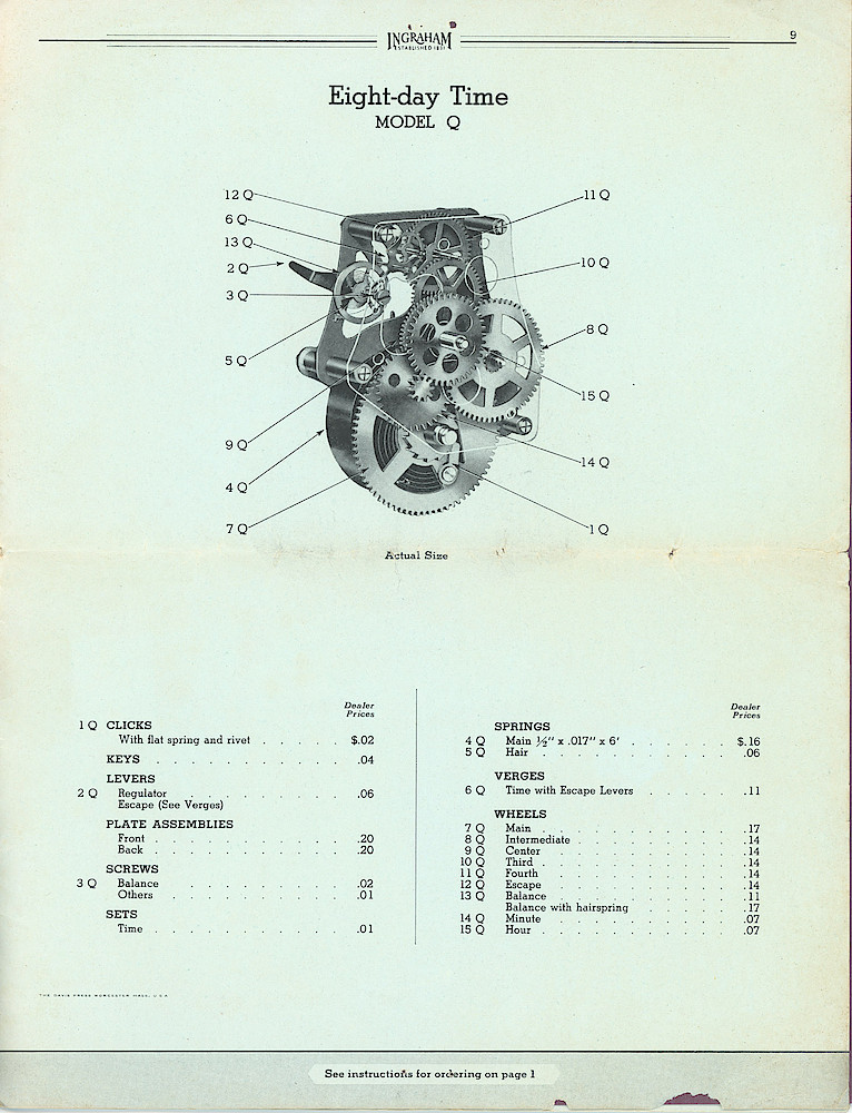 Ingraham Repair Parts Catalog No. 3 > 9