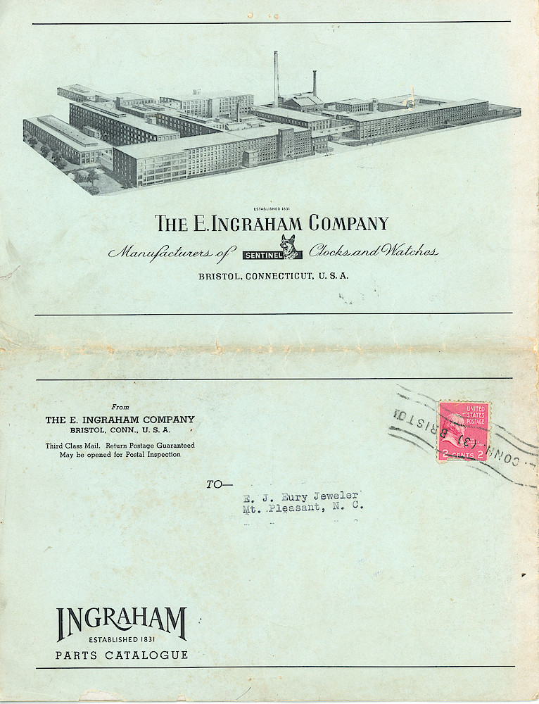 Ingraham Repair Parts Catalog No. 3 > Back Cover