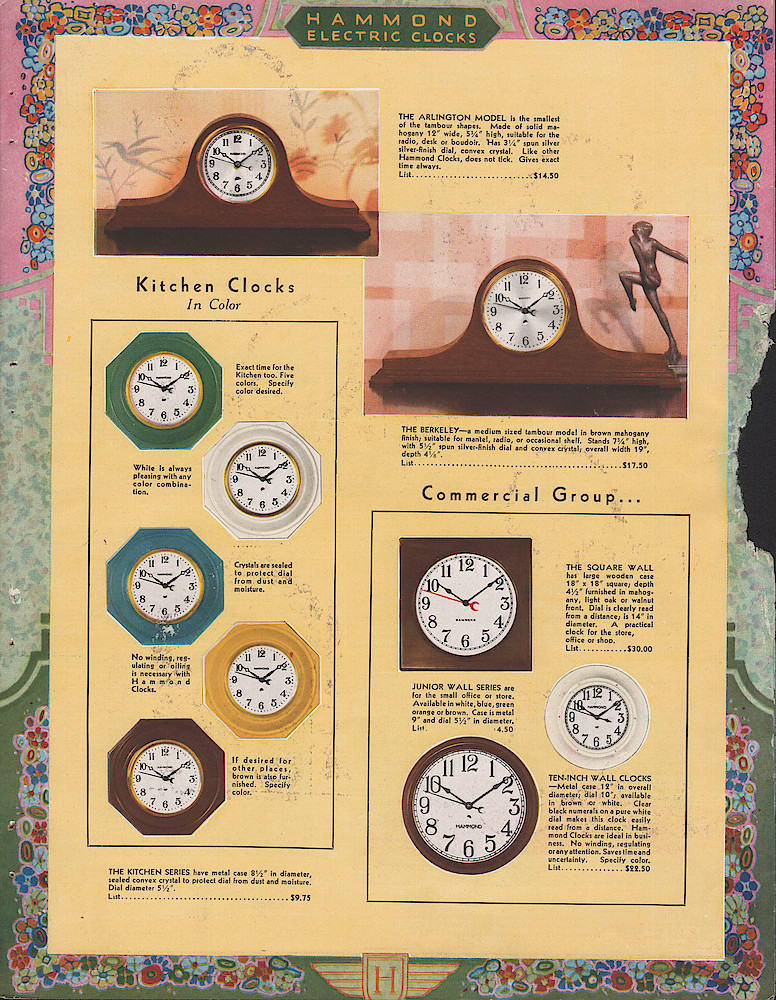 Hammond color clock catalog > 1930s-p1