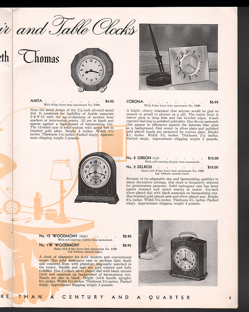 Seth Thomas Clocks for 1939. Self Starting Electric and Key Wound > 5