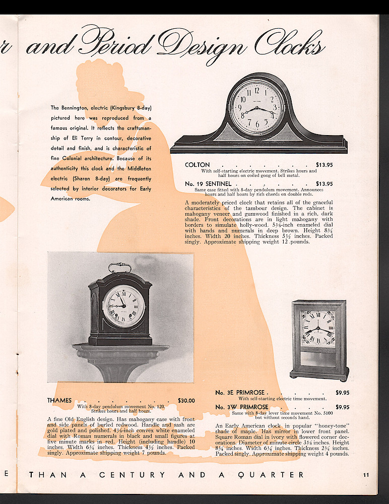 Seth Thomas Clocks for 1939. Self Starting Electric and Key Wound > 11