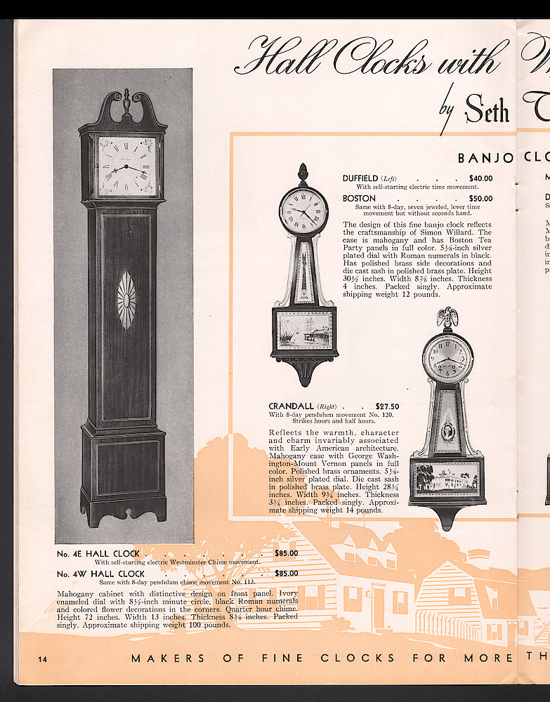 Seth Thomas Clocks for 1939. Self Starting Electric and Key Wound > 13