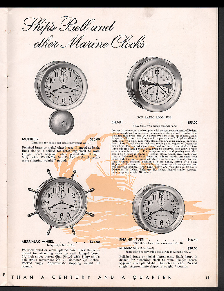 Seth Thomas Clocks for 1939. Self Starting Electric and Key Wound > 17