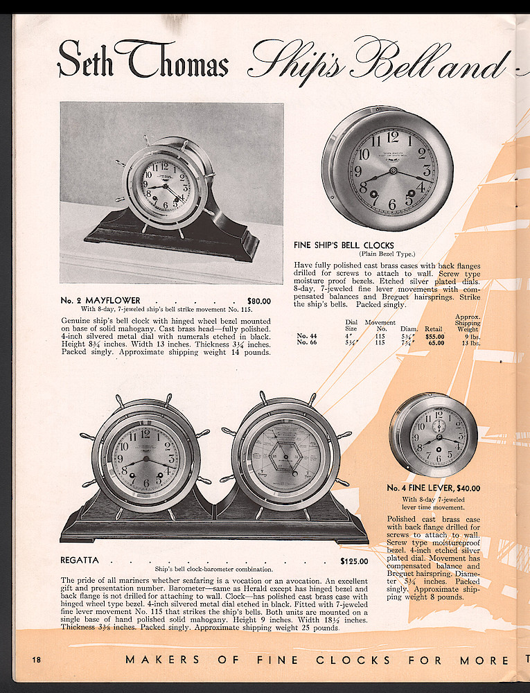 Seth Thomas Clocks for 1939. Self Starting Electric and Key Wound > 18