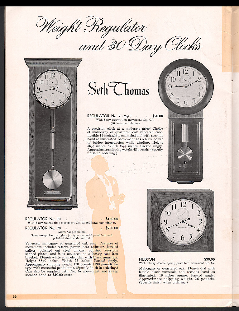 Seth Thomas Clocks for 1939. Self Starting Electric and Key Wound > 22