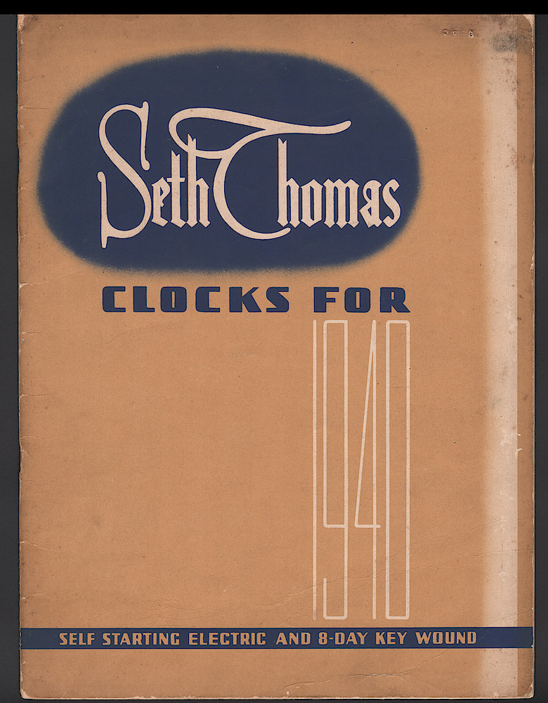 Seth Thomas Clocks for 1940. Self Starting Electric and Key Wound. Includes price list. > Front Cover